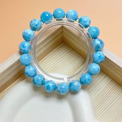 天然石】アクアマリン ブレスレット 14mm 大玉 天然色 幸福・聡明 