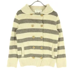 美品 SM2 サマンサモスモス ボーダー柄 長袖 ニットカーディガン F ベージュ レディース 古着