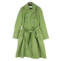 Cacharel キャシャレル ポーランド製 長袖 ダブル ステンカラーコート 36 グリーン レディース 古着