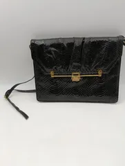 【K-1693】la casa de léo Rexx new york ヴィンテージ ラ カーサ デ レオ レックス ニューヨーク ショルダーバッグ クロコダイル レザー ワニ革 アメリカ製 米国製