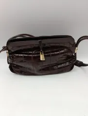 【K-1694】ヴィンテージ イールスキン ショルダーバッグ Vintage Eel Skin Shoulder Bag alibaba import 本革 ウナギ革？