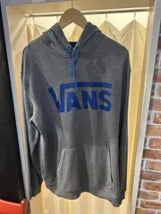 VANS バンズ トレーナー スウェット パーカー プルオーバー グレー ブルー サイズL A-1508