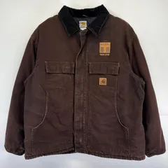 古着 カーハート Carhartt ワークジャケット 大きいサイズ ワンポイントロゴ ワッペン トラディショナルコート 2XL  ブラウン メンズ
