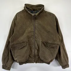 古着  TRAIL WAYS ワークジャケット 大きいサイズ ダック地 裏地チェック柄 フルジップ 2XL  ブラウン系 メンズ