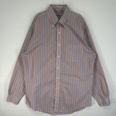 古着 ブルックスブラザーズ Brooks Brothers 長袖シャツ ストライプ 346 ボタンダウン M  オレンジ系 マルチカラー メンズ