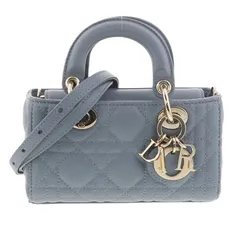 Christian Dior クリスチャンディオール Lady D-Joy レディ Dジョイ マイクロバッグ ショルダーバッグ S0910ONGE レディース ラムスキン ブルー 【中古】