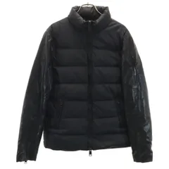 ARMANI EXCHANGE アルマーニエクスチェンジ レザー切替 ダウンジャケット XS ブラック メンズ 古着