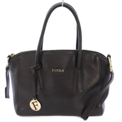 【新品同様】フルラ テッサ 2way ショルダーバッグ ハンドバッグ レザー 黒 FURLA テッサショルダーバッグ2way ブラック