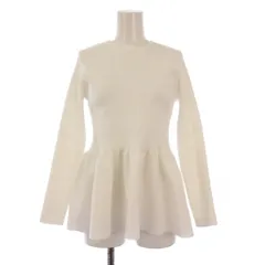 ユナイテッドアローズ UNITED ARROWS Pペプラムニット 長袖 クルーネック ストレッチ リブ F 白 ホワイト 15131044635 /BB