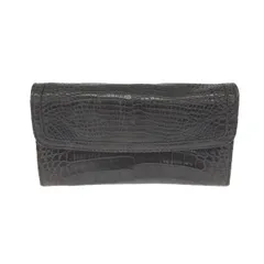 Crocodile クロコダイル 二つ折り長財布  センター取り/マット加工    ダークブラウン レディース / 240001171323のサムネイル