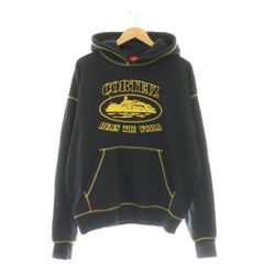 コーテイズ corteiz Alcatraz Contrast Hoodie プルオーバー パーカー 長袖 プリント コットン L 黒 /NR ■OS