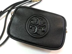 【3059】★新品同様★ トリーバーチ ミニ ショルダーバッグ ペリーボンベ ブラック レザー TORY BURCH ダブルTロゴ レディース ブランドバッグ ミニバッグ
