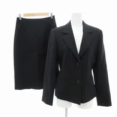 マックス&コー MAX&CO. スーツ セットアップ ジャケット スカート ひざ丈 シングル 2B 38 ブラック 黒 /JS ■GY18