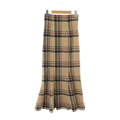 スナイデル SNIDEL ハイウエスト チェック柄スカート フレア マキシ ロング 0 茶 ブラウン /AT ■OS