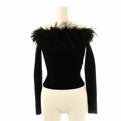 スナイデル SNIDEL 23AW オフショルフェイクファードッキングニットプルオーバー カットソー 長袖 F 黒 ブラック /AT ■OS