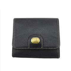 【最大30％OFF】ダンヒル Dunhill コインケース ロゴプレート ブラック ゴールド レディース 中古