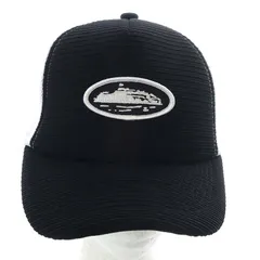 コーテイズ CORTEIZ ロゴワッペン メッシュ キャップ 帽子 野球帽 バイカラー ブラック ホワイト /YO14 ■AD