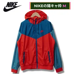 ナイキ NIKE ウインドストッパー ナイロンジャケット M レッド×ネイビー×ブルー ラグラン ワンポイント プリント入り テック系 90s風 ストリート Y2K スポーツミックス 古着 D263