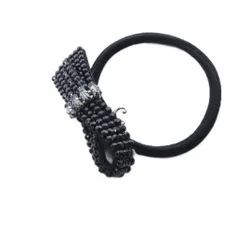 コンプレックスビズ Complex Biz クリスタルメッシュパヴェ ポニー ヘアゴム 黒