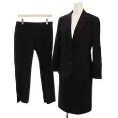 レミュー LES MUES スーツ セットアップ 上下 3点セット ジャケット ひざ丈 スカート パンツ L 黒 /YM