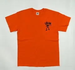 OLD STUSSY 90s 白タグ USA製 L オレンジ シャドーマン Tシャツ オールド ステューシー ヴィンテージ vintage バックプリント メンズ