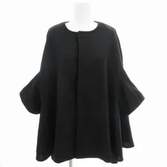 アビトーキョー ABITOKYO ノーカラーコート ポンチョ風 L 黒 ブラック /UD