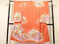 平和屋着物[]七五三　女の子　７歳　祝着　四つ身　駒刺繍　陶器花文　暈し染め　銀彩　逸品　DAAY3072ma