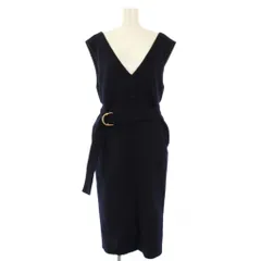 ボールジー BALLSEY トゥモローランド アンゴラウールジャンパースカート ワンピース ひざ丈 34 紺 11-06-84-06706 /TK