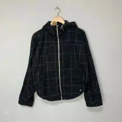 アディダス CHECK パータン WHO ウィンドブレーカー Anorak（アノラック） ジップアップ ブラック 90サイズ ヴィンテージ