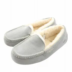 アグ UGG アンスレー Ansley スリッポン モカシン スエード ボア ラウンドトゥ ロゴ US7 24cm グレー 1106878 /XZ ■GY18