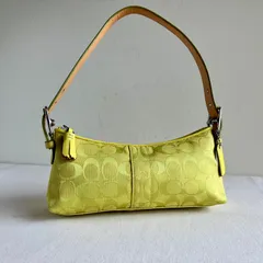 Coach y2k Vintage Hamptons Lemon Lime Yellow East West Demi Baguette Bag