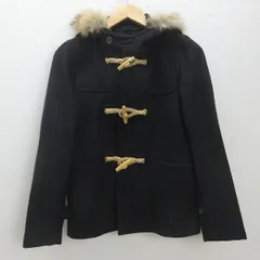 H■フィデリティ/FIDELITY リアルファー付き ショート丈 ダッフルコート【M】濃灰色/LADIES■73【中古】