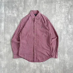 RALPH LAUREN ラルフローレン 近年タグ ボタンダウン チェックシャツ バープル 紫 Sサイズ ポニー刺繡