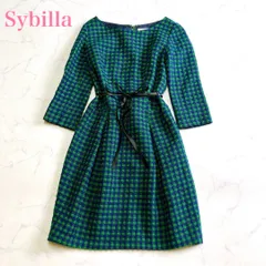 Sybilla Ｖネック ウエストリボン 美シルエット ロングワンピース M Sybilla Vネック ウエストリボン 美シルエット ロングワンピース M