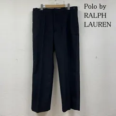 ポロバイラルフローレン 90s サイドライン ウール ツイル トラウザー パンツ ノータック ボタンフライ 無地 メンズ 36インチ ISItems【USED】【古着】【中古】50146555