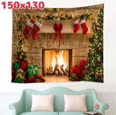 タペストリー 背景布 クリスマス 暖炉 Xmas インテリア パーティー 撮影会