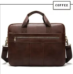 牛革 本革　上品 メンズバッグ ビジネスバッグ ノートパソコン　ブリーフケース A4 　レザー 通勤鞄 手提げバッグ　ブラウン
