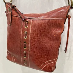 【美品】コーチ　本革　ショルダーバッグ　レザー ソーホー ブラウン COACH 金