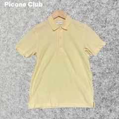 Picone CLUB イエローポロシャツ 半袖刺繍ロゴ入り Sサイズ