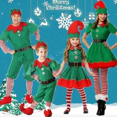クリスマスギフトクリスマス 衣装 コスプレ エルフ ツリー コスチューム 緑 家族 お揃い レディース メンズ サンタクロース 仮装 女の子 ワンピース 男の子 CCSDP1110P182