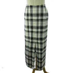 B&Y ユナイテッドアローズ BEAUTY&YOUTH ビューティー&ユース 美品 タイトスカート チェック柄 ロング丈 M 白 黒 ホワイト ブラック 1020 ■YHS6