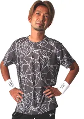 Logical Tennis Data Tシャツ 半袖 メンズ レディース スポーツウエア ドライ 吸汗速乾 ストレッチ トレーニング ワンポイント インナー 男女兼用 (ブラック,  L)