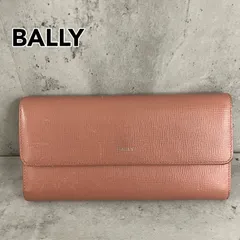 BALLY バリー 長財布 ピンク 型押しレザー サフィアーノ調 スイス スナップボタン式 L字ファスナー 小銭入れ◎ ダスティピンク 中古品 角スレ有 ★ ■■のサムネイル