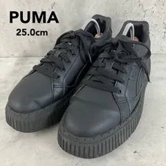 PUMA プーマ ディナーラ レザー 厚底 スニーカー 25.0cm US8.5 390639-02 黒 ブラック ウィメンズ レディース スタイルアップ 脚長効果 ★ ■■