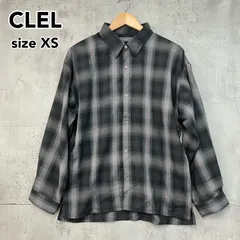 CLEL クレイル オーバーサイズ ルーズシルエット チェックシャツ XS 黒 グレー ブラックチェック 長袖 カジュアル きれいめ モード系 メンズ 新品タグ付 ★ ◇■