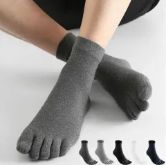 10足 健康な 5本指 靴下 メンズ ロークルーソックス 水虫 予防