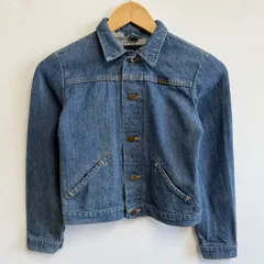 (キッズ) 70's USA製 Wrangler ラングラー vintage ビンテージ デニムジャケット Gジャン 青 ブルー No.L140