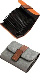 HILLVILLAGE カードケース コインケース 小銭 収納 ボタン式 カード入れ 小銭入れ 財布 洗練されたデザインで贈り物にも最適 クレカ クレジットカード じゃばら 大容量 軽量 (グレー,  じゃばら式20ポケット)