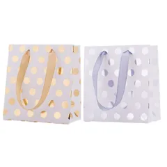 新品 【トゥルーハーツ】ラッピング 袋 ギフトバッグ 6枚 2種 おしゃれ 可愛い プレゼント 紙袋 紙バッグ 小サイズ (水玉2種)