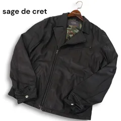 sage de cret サージュデクレ 秋冬★ リアル レザー ダブル ライダース ジャケット Sz.M位 メンズ 黒
